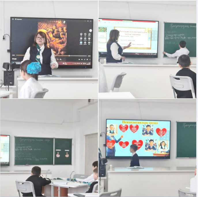 Қазақ тілі мен әдебиеті пәні мұғалімі А.Үсенбаеваның ұйымдастыруымен 6-сынып оқушыларына "Есімдіктен өткенді қайталау" тақырыбында ашық сабақ өткізілд