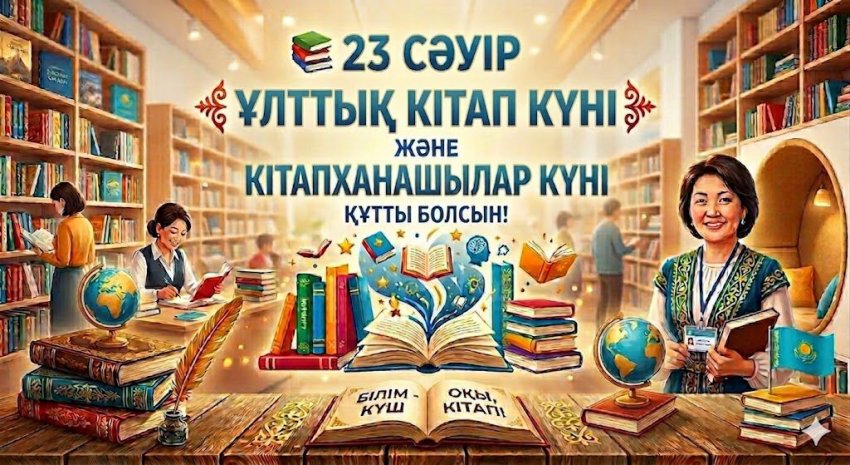 📚 23 сәуір – Ұлттық кітап және кітапханашылар күні құтты болсын!✨